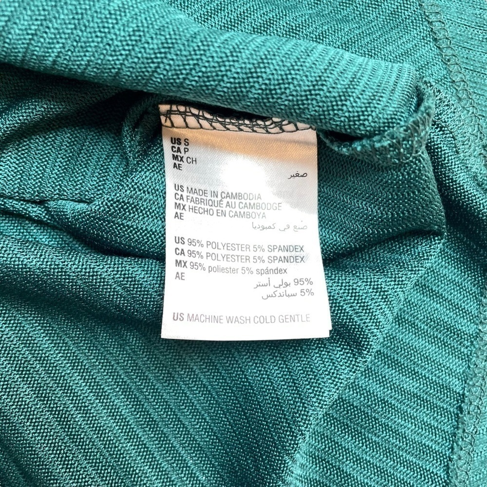 Jenni Split Neck Ribbed Pajama Top June Bug Dark Green Set of 2 Small - Picture 5 of 6
